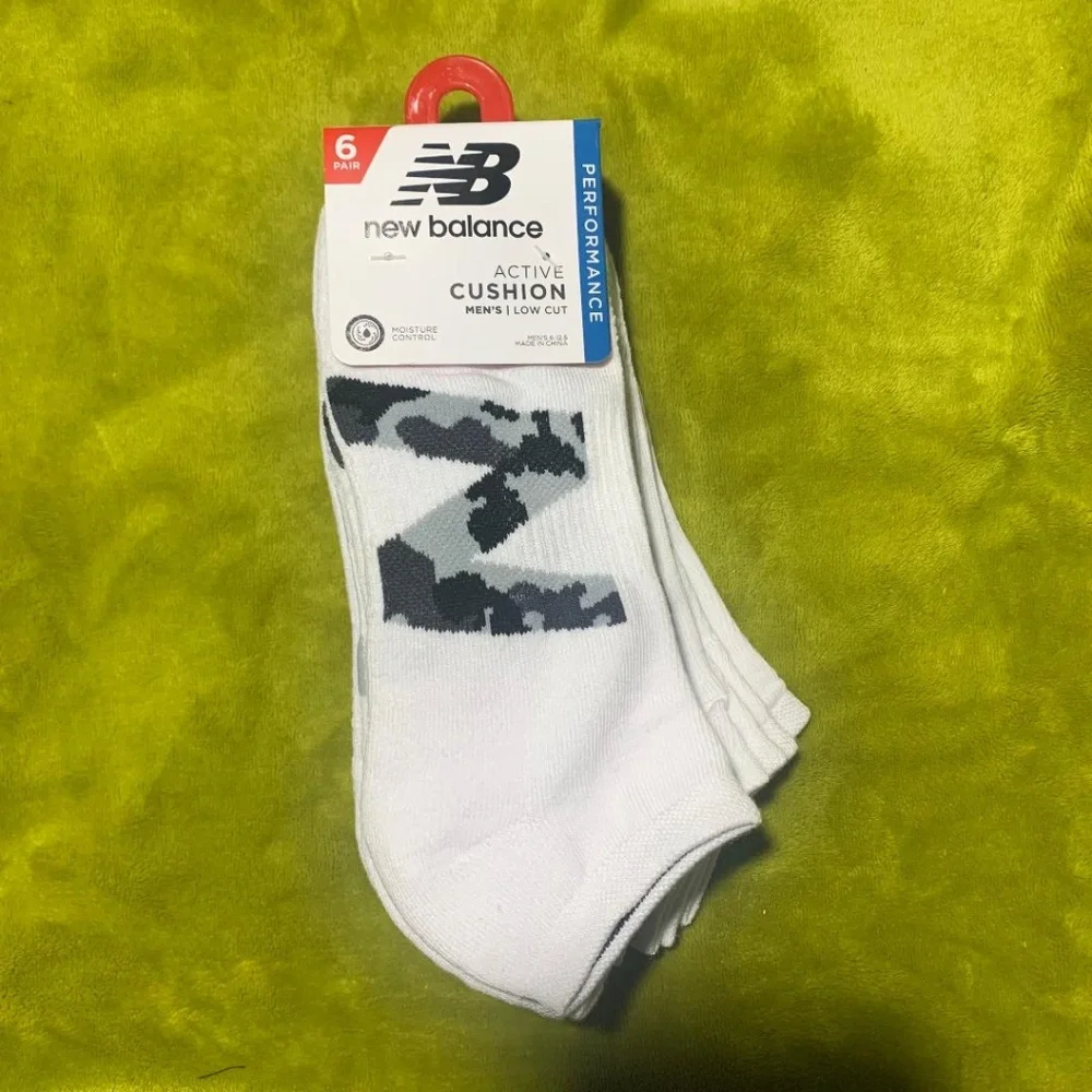 NWT New Balance Active Cushion Men's Low Cut Socks 6 pairs